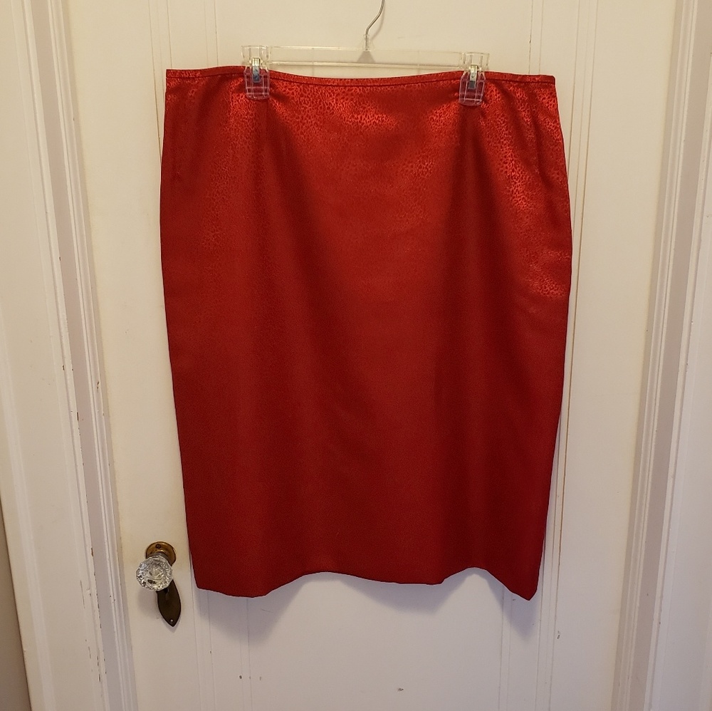 Metallic Power Red Skirt